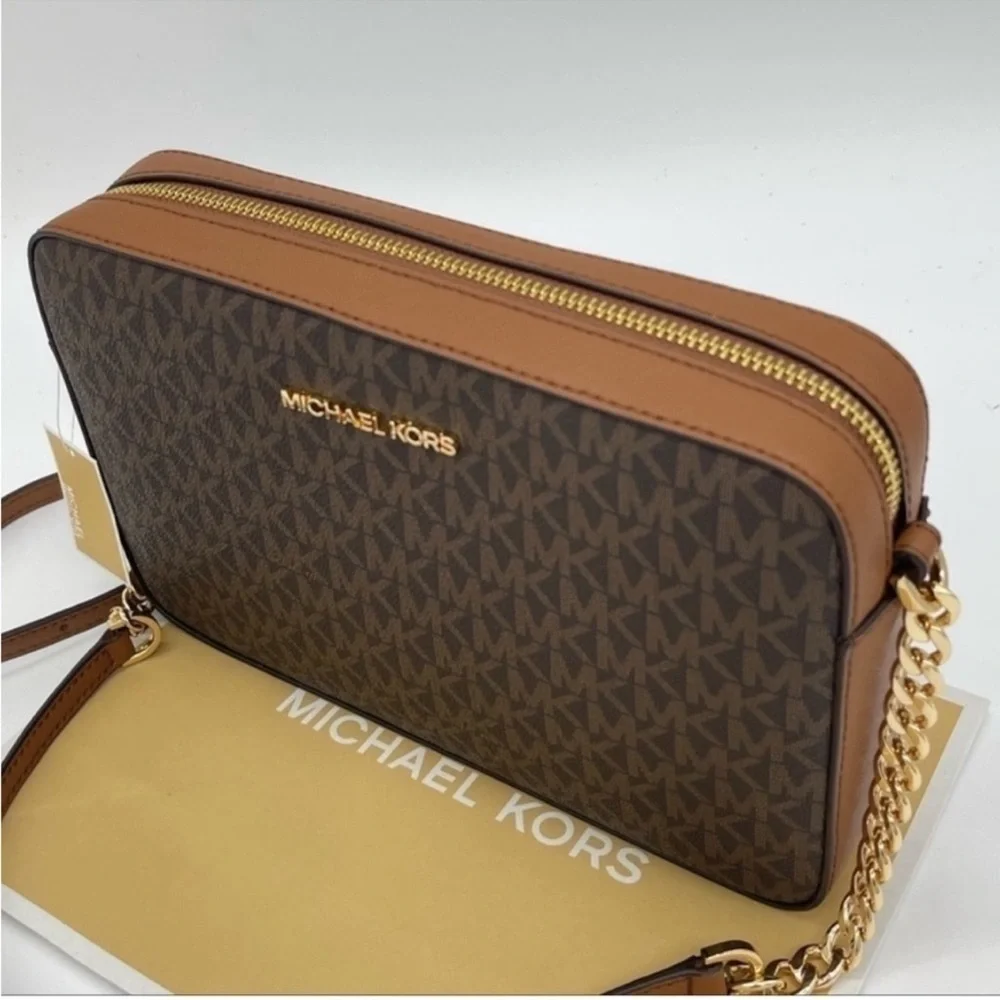 Michael Kors Large EW Crossbody Bag Brown/Gold